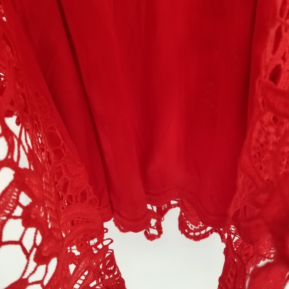 Lulu's | Briarwood Red Lace Midi Dress - Picture 6 of 9